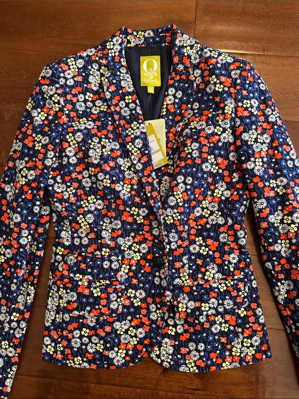 QMack Navy Floral Blazer